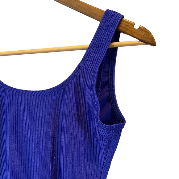 Vintage 90s Catalina royal blue ribbed one piece swimsuit low back 12 - Picture 3 of 15
